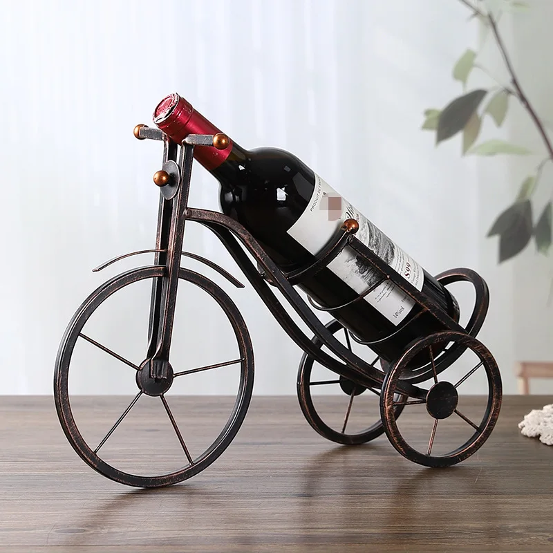Wine Rack Creative Home Restaurant Wrought Iron Old Wine Champagne Display Rack Bicycle Handicraft Decorative Ornament