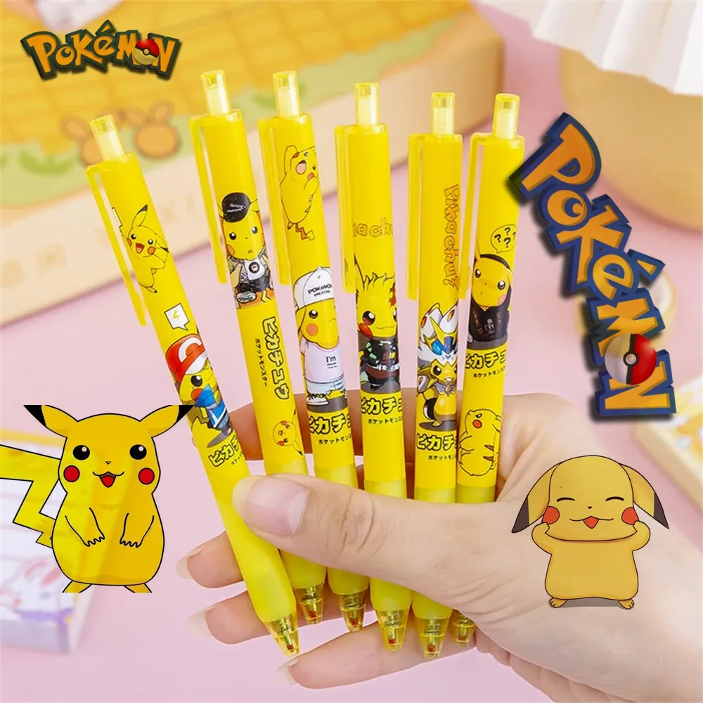 1/3PCS New action figure Pokemon Pikachu Press Pen Cartoon Childern School Supplies Stationery Kawaii Kids Birthday Gift