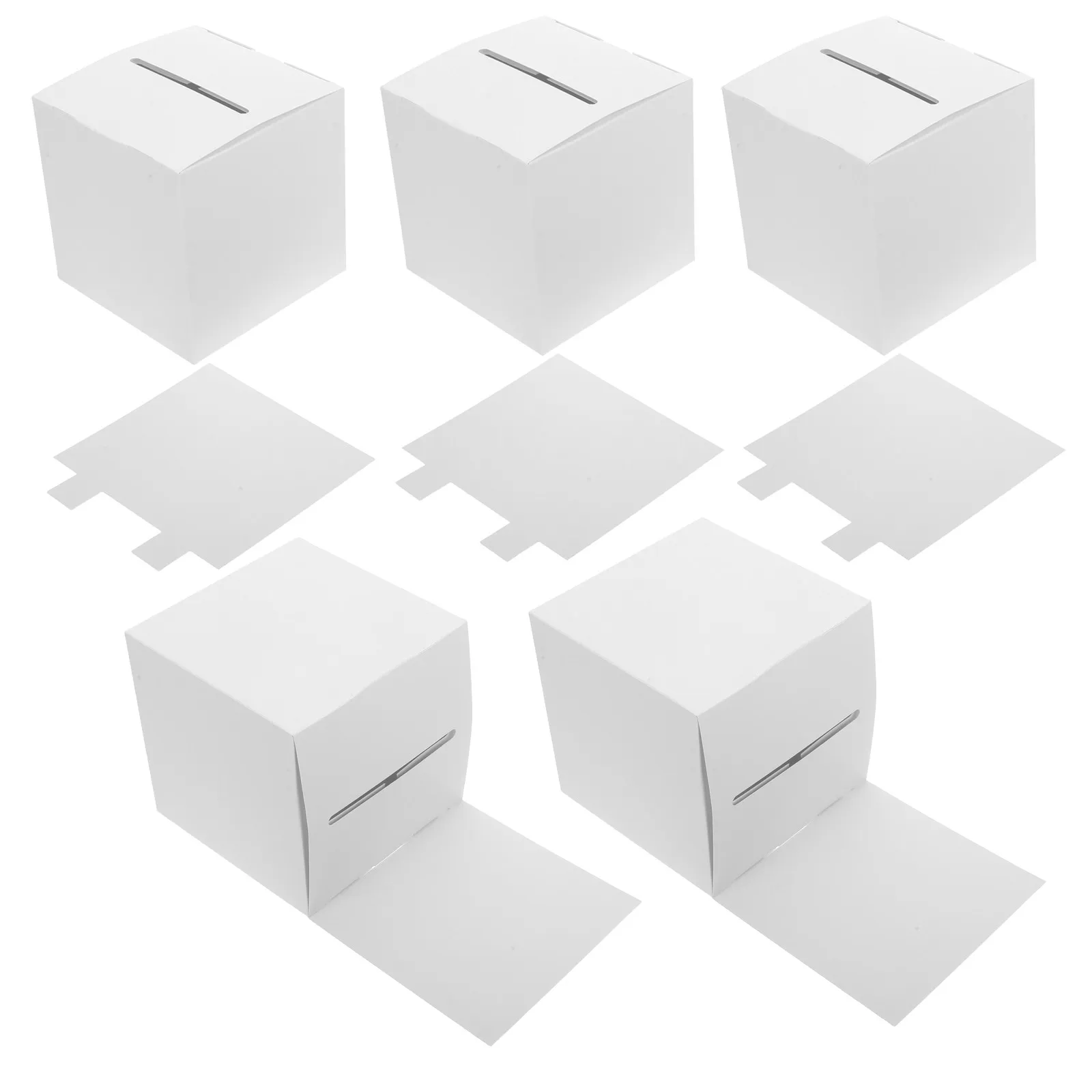 

5Pcs White Voting Box Foldable Card Collection for Office School Event Secure Feedback Donation Suggestion Slot