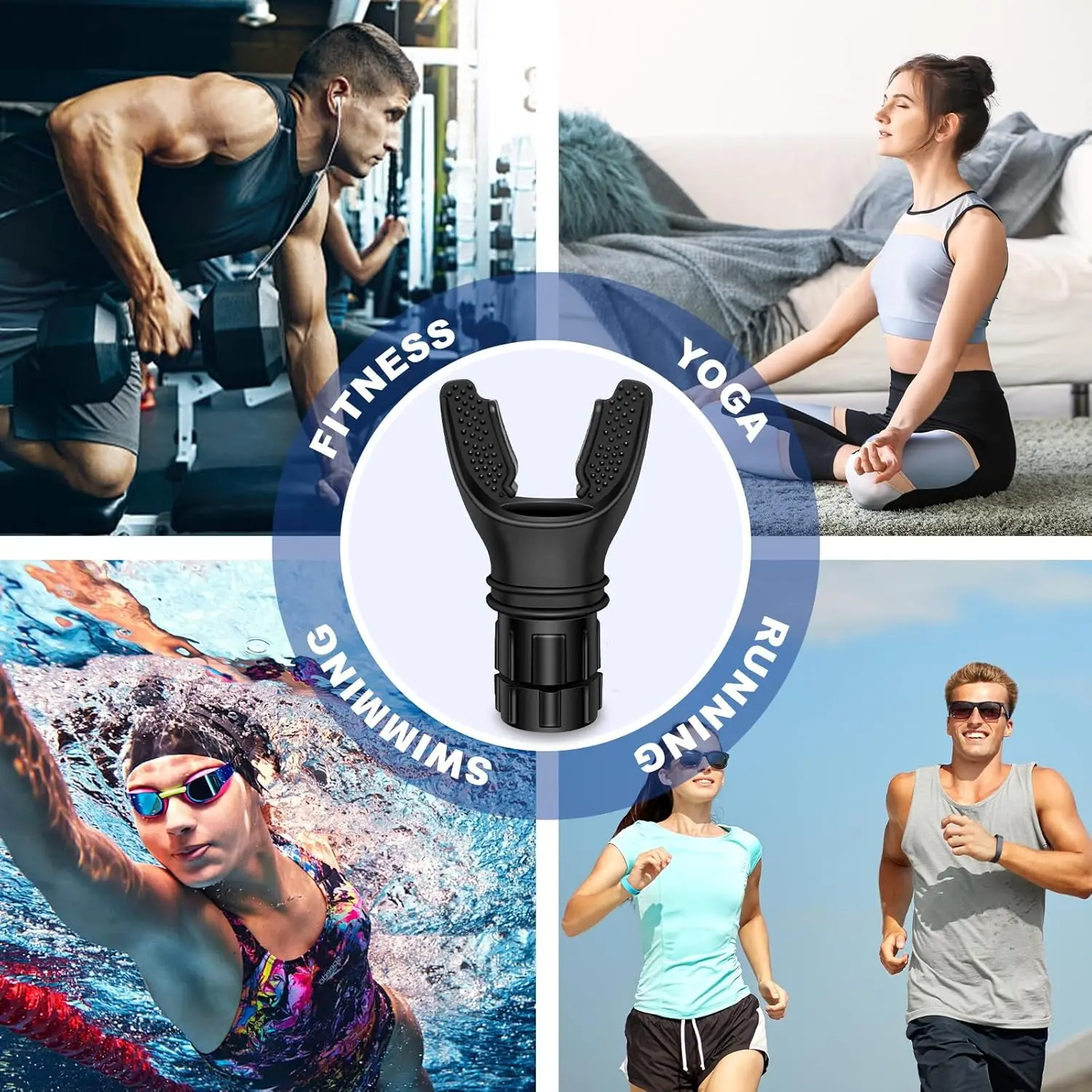 Silicone Breathing Trainer Respiratory Muscles Portable Lightweight Lung Flexer Durable Fitness Adjustable Exerciser Device