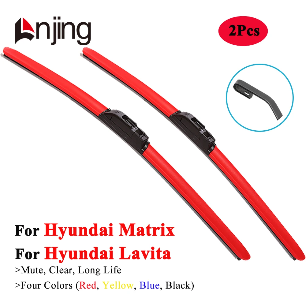 

LNJING Colorful Wiper Blade For Hyundai Lavita Matrix FC PN MPV 2001 2002 2005 2006 2007 2008 2009 2010 Car Exterior Replacement