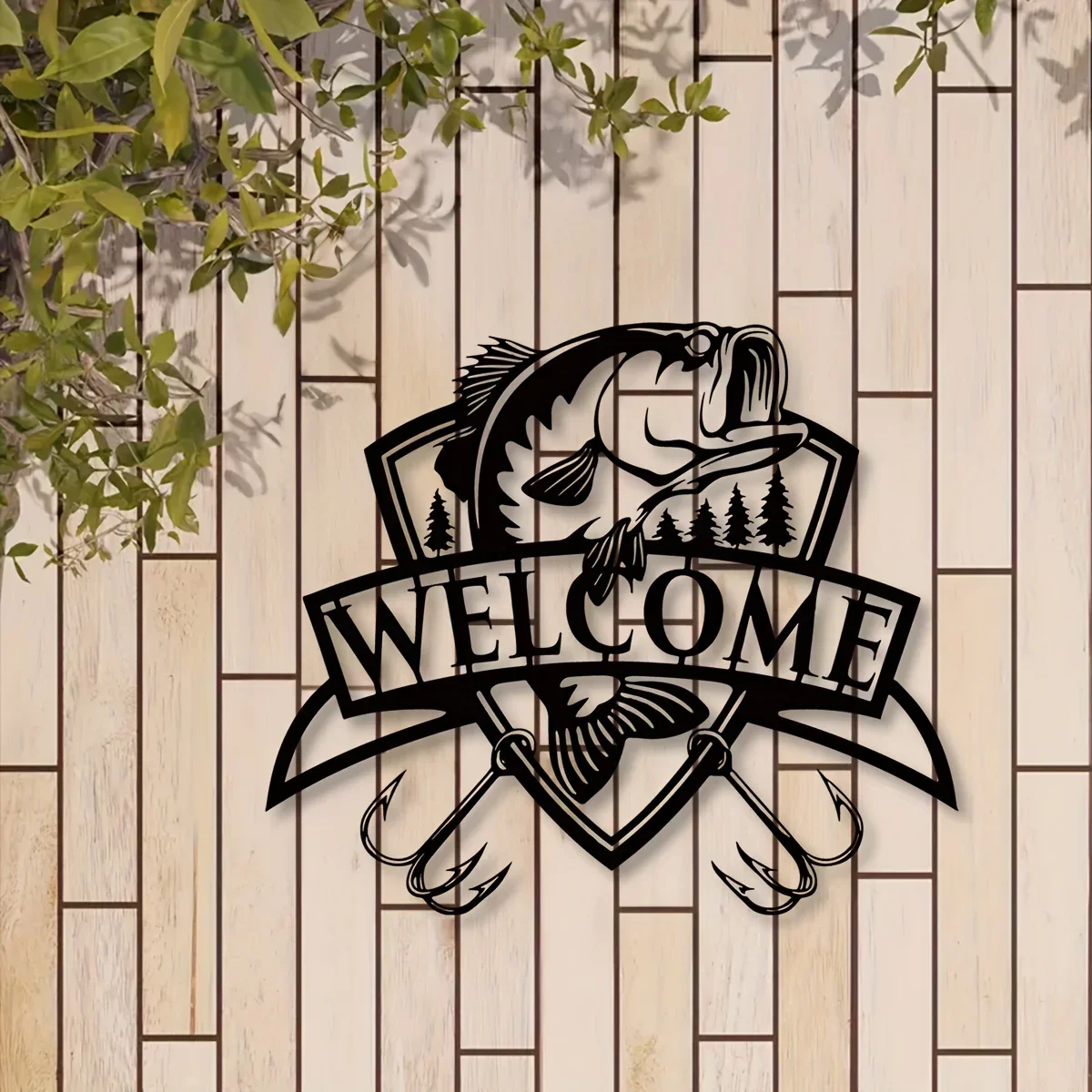 Fishing Metal Sign, Welcome Sign, Bass Fishing Metal, Fish Metal Sign, Bass Fishing Art, Fisherman Gift,Iron Art,Wall decoration