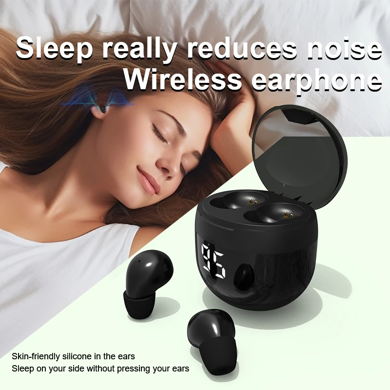 

Wireless Bluetooth Headphones Invisible Earphones With Mic Binaural Call Headset True Stereo Super Bass Earbuds Gaming Low Delay