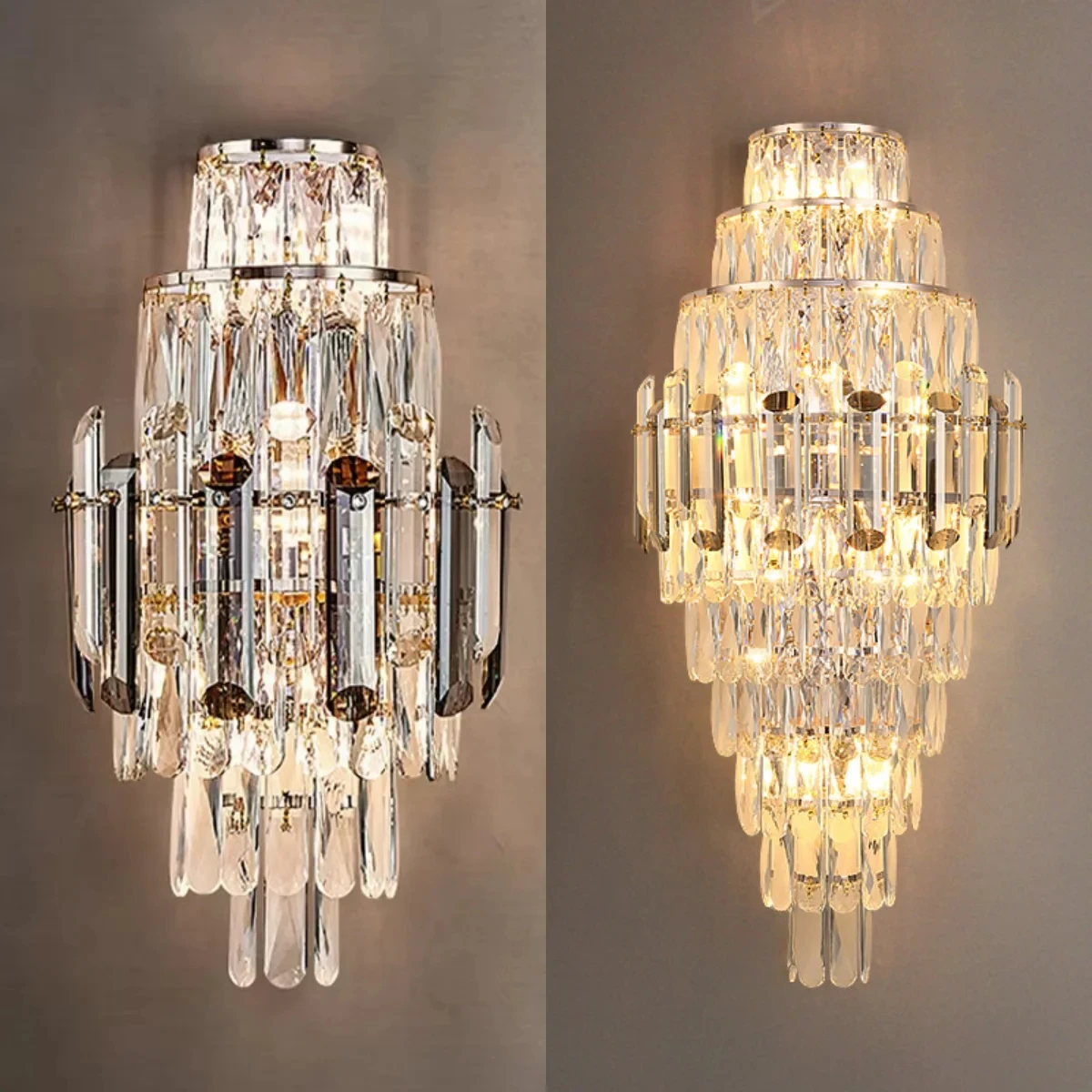Bedroom Bedside Living Room Corridor Staircase Background Wall Lamp Home Decoration Lighting LED Lights Luxury Crystal Wall Lamp
