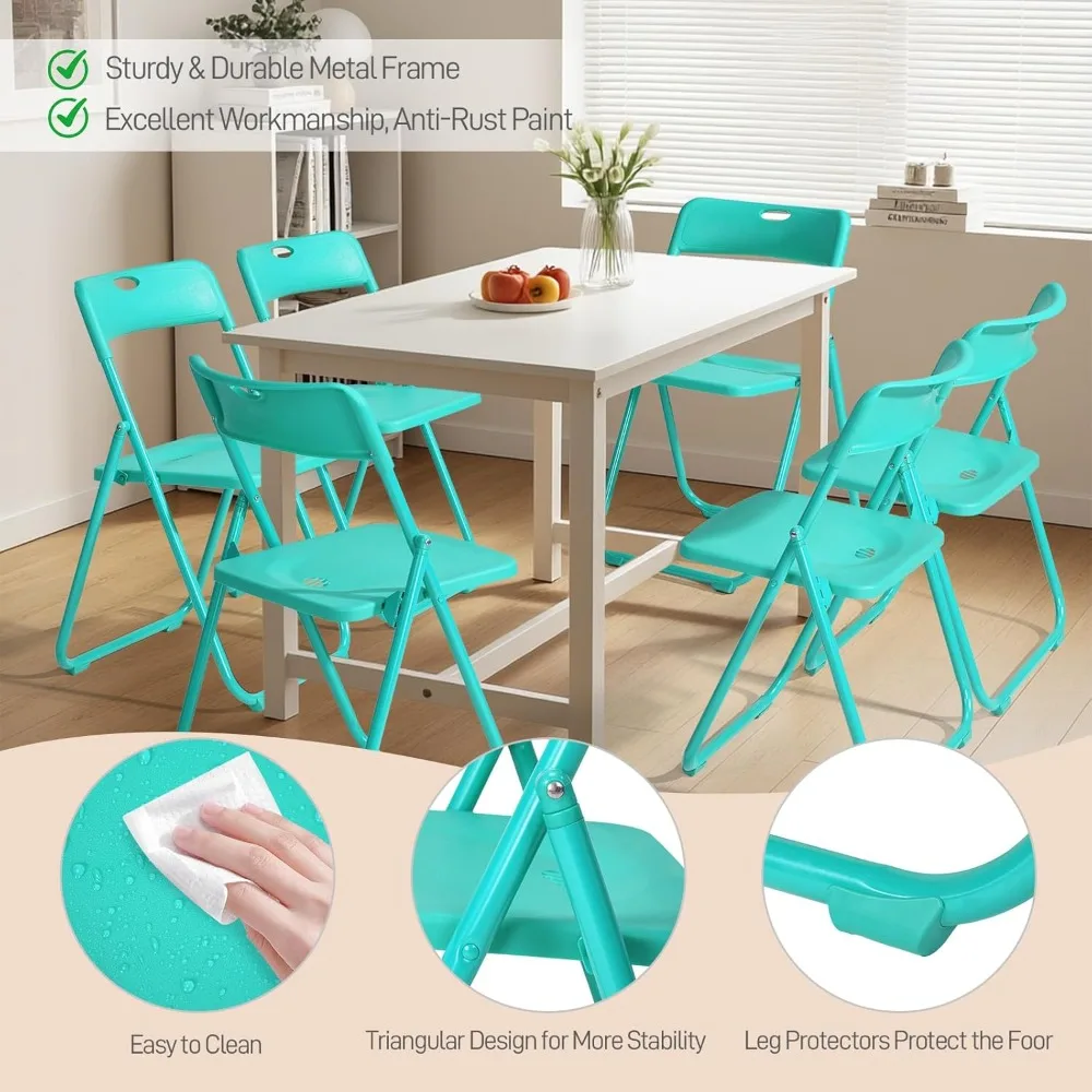 10 Pcs Folding Chair, 300LBS Lightweight Foldable Plastic Chair, Reinforced Metal Frame Easy To Fold & Store for, Customized
