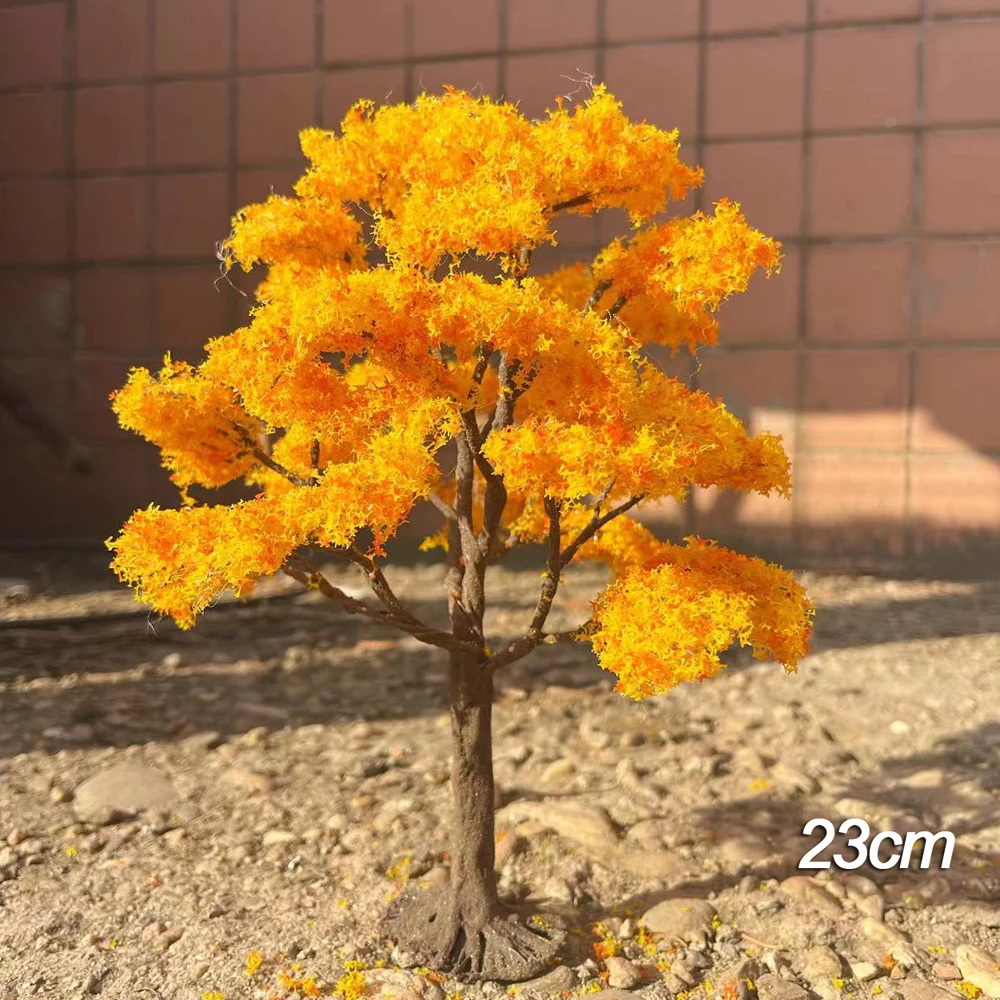 New Wire Flower Tree Fire Tree Silver Flower Model Yellow Orange Maple Tree Model Scale Train Layout Doll House Decoration