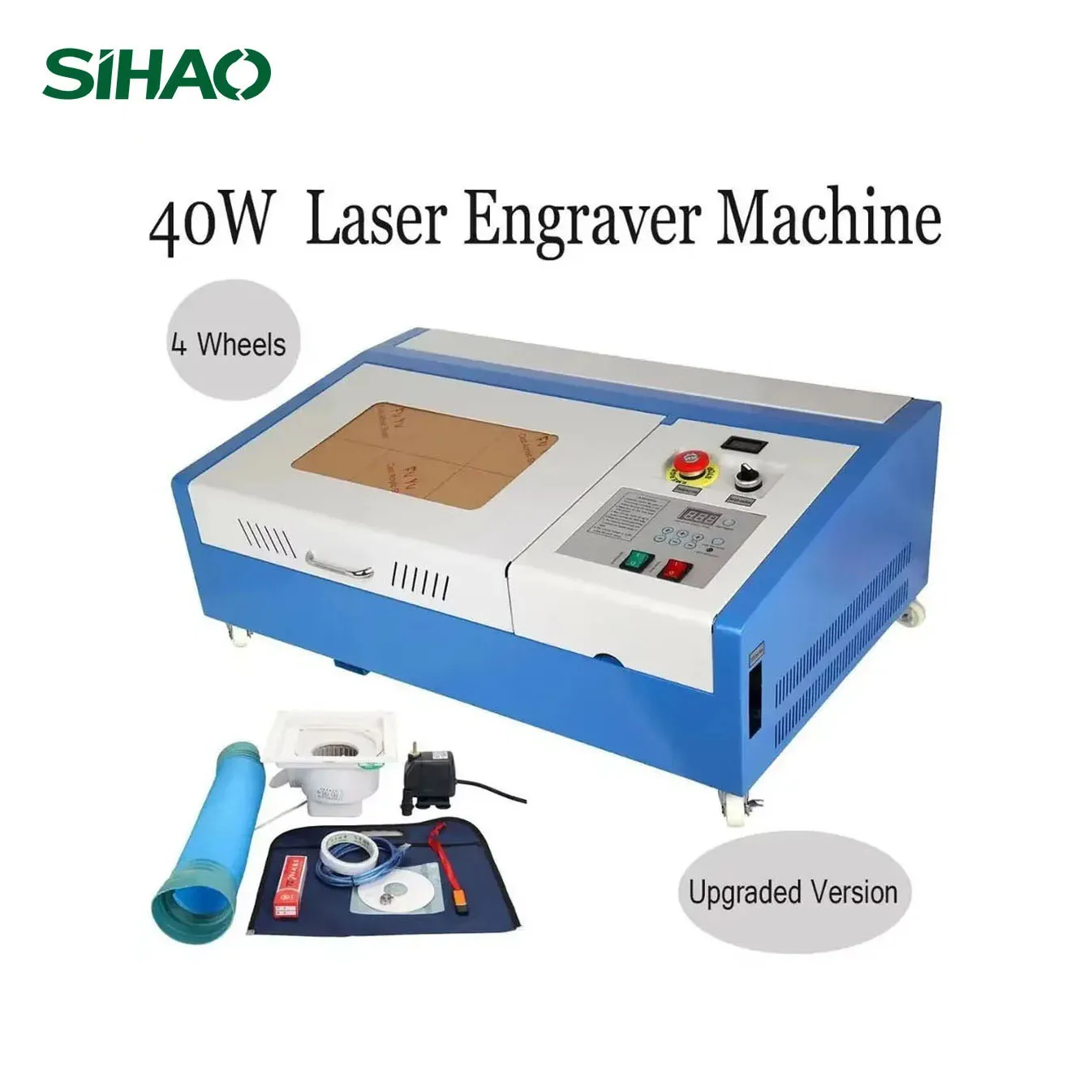 40 Вт CO2-лазерный гравер и резак - гравировка с ЧПУ K40 с цифровым дисплеем, двойной 110 В/220 В для фанеры, акриловой кожи