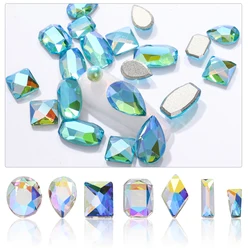 20Pcs/Lot Random Mix Flatback Rhinestones Glue On Nails Charms Glitter Crystals for Nails Rhinestones Glass DIY Jewelry