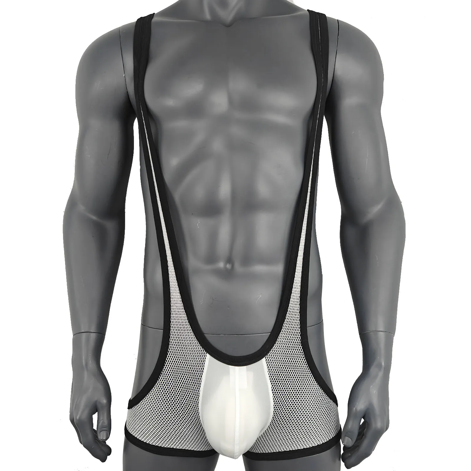 

Men's Mesh Gyms Jumpsuit Leisure Sports Adjustable Leotard Breathable Stretch Wrestling Singlet Swimsuits Bodysuits One-piece