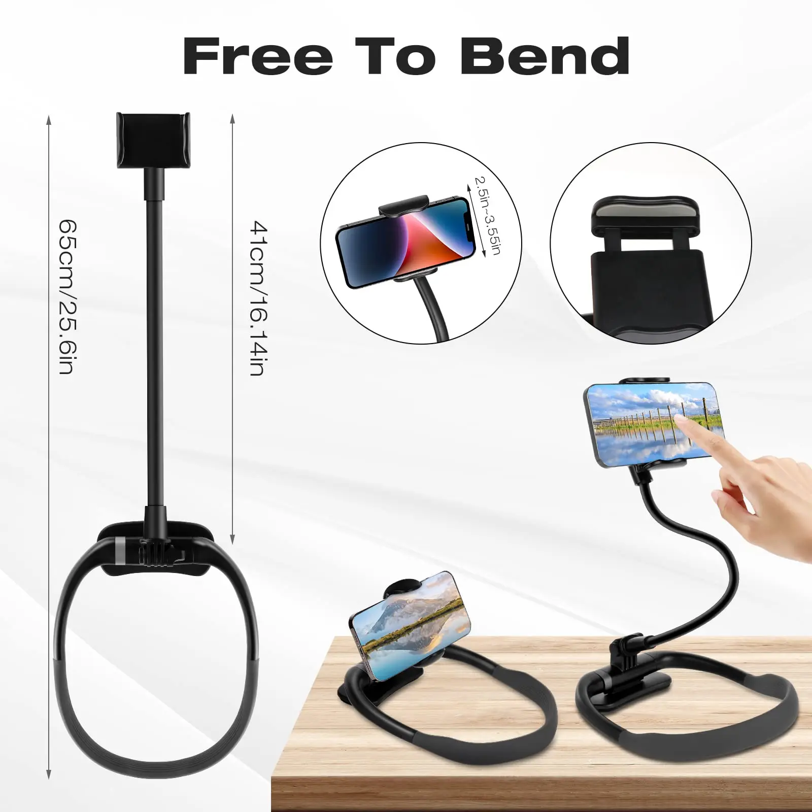 Universal-Hals-Handy halter Flexibler Langarm-Schwanenhals-Telefon halter für Bett 360-Grad-Telefonhalterung mit freier Drehung