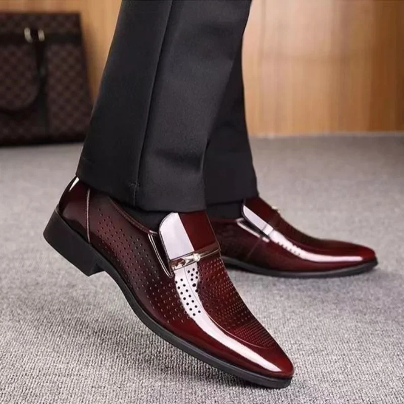 

Breathable In Summer Pointed Toe Office Men's Formal Shoes Official Luxury Designer New Suit Low Price Black 39 Social Shoe Male