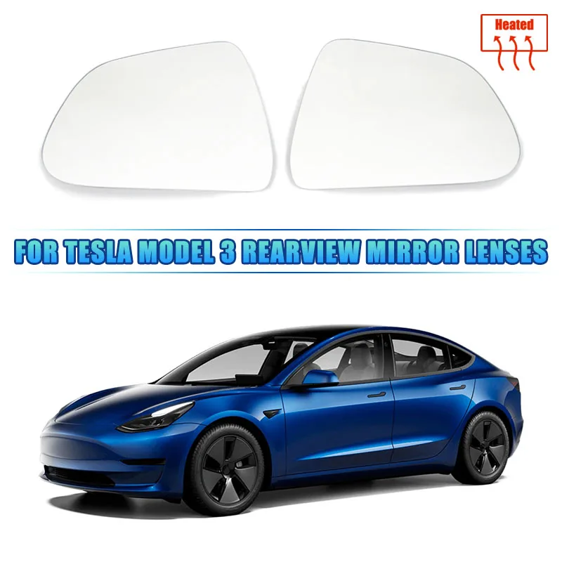 2PCS Car Wide Angle Mirror Heat Waterproof antiriflesso Large Vision specchietto retrovisore per Tesla Model 3 Car Assessory