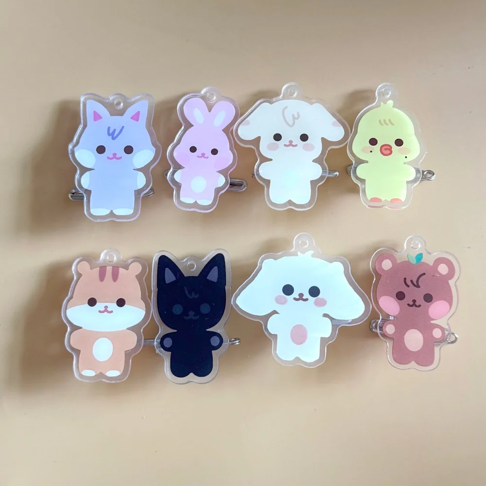 K-pop Ateez Aniteez Animal Acrylic Folder Brooch 2-in-1 Cute Hongjoong Seonghwa Yunho Yeosang Badge Pin for Girls Boys