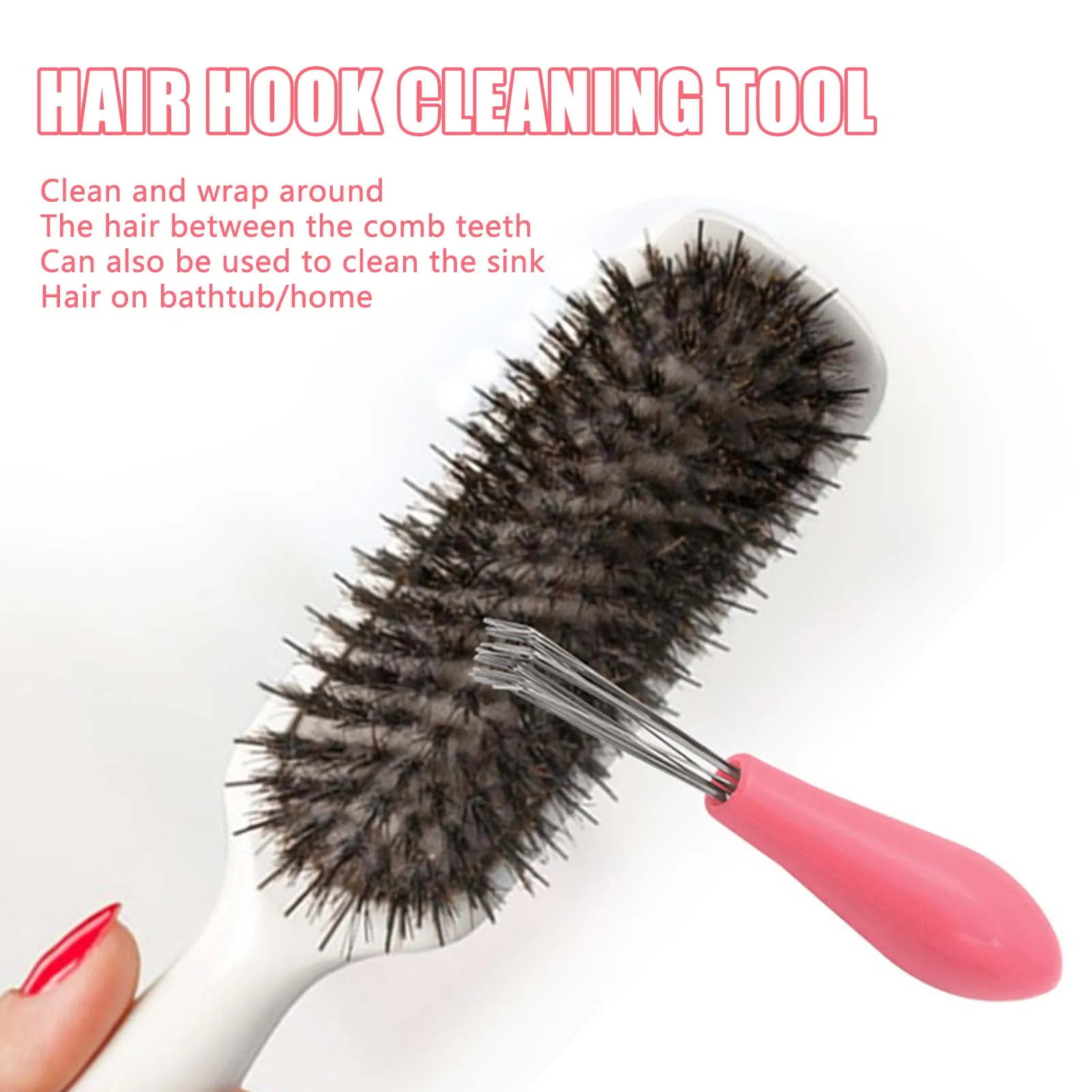 Hairbrush Cleaning Rake Metal Wire Rake Remove Comb Embedded Tools for Removing Hair Dust