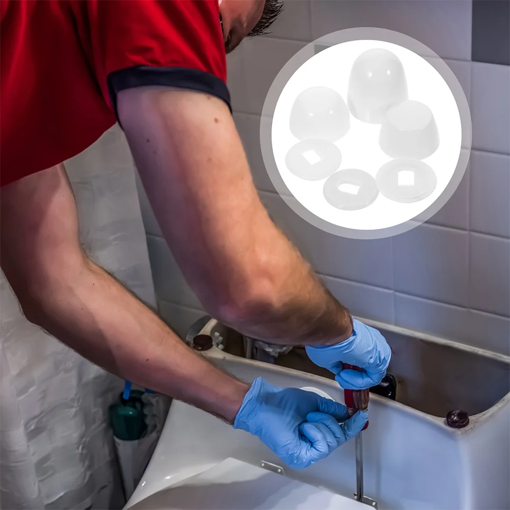 

3Pcs Universal Toilet Bolt Caps ABS Material Elegant Design Easy Install Toilet Bowl Screw Covers Bolt Caps for Toilets