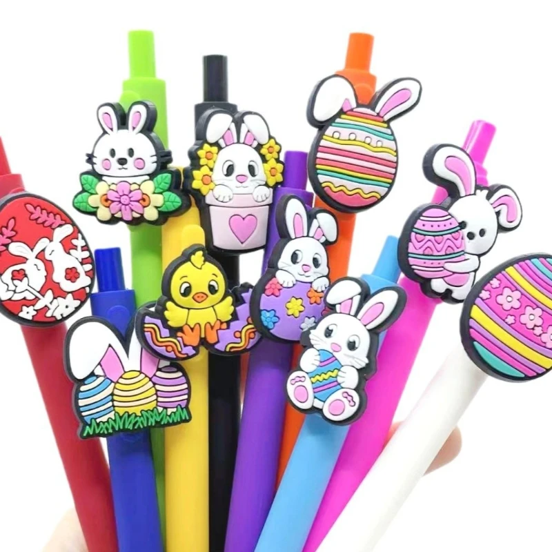 2025 New Easter Egg Ballpoint Pen Easter Themed Rabbit Patch Neutral Pen Holiday Gift Suitable for Office and School Use