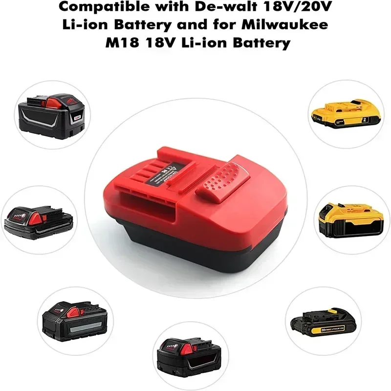 For Dewalt Battery Adapter for Milwaukee 18V Li-on Battery Convert To for Craftsman Power Tool MT18SNAP DM18SNAP DM18MAN MT18MAN