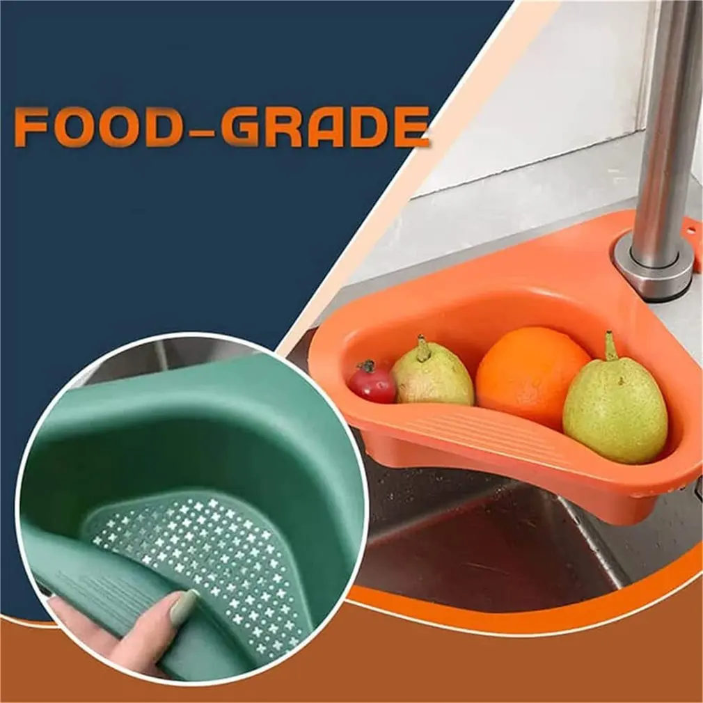 1/4Pc Thoát Giá Tam Giác Bồn Rửa Dụng Nhà Bếp Giá Để Đồ Đa Năng Rau Củ Quả Điện Giỏ Đựng Đồ Nhà Bếp Nhà Tổ Chức Bồn Rửa Kệ