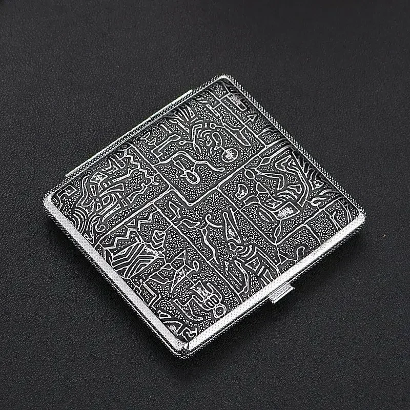 New Cigarette Case Ultra-thin Clamshell Personality Fashion Creative Men Moisture Resistant Pressure Portable for 20pc Cigarette