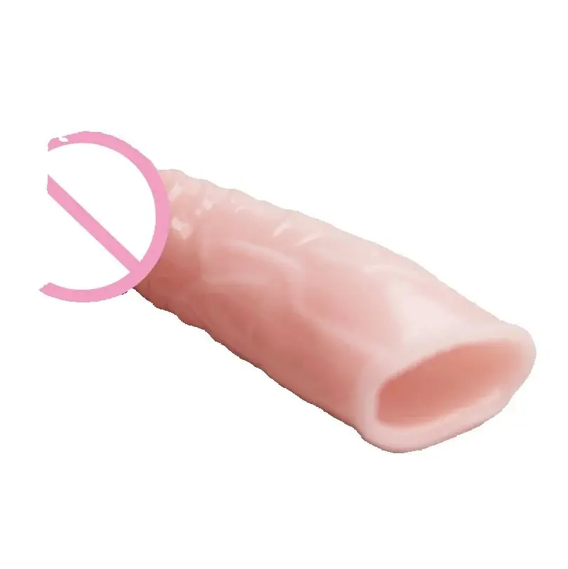 Male Extender Delay condoms penis extension sleeve reusable for men, realistic penis shape sleeve bold cock ring adult Sex toys