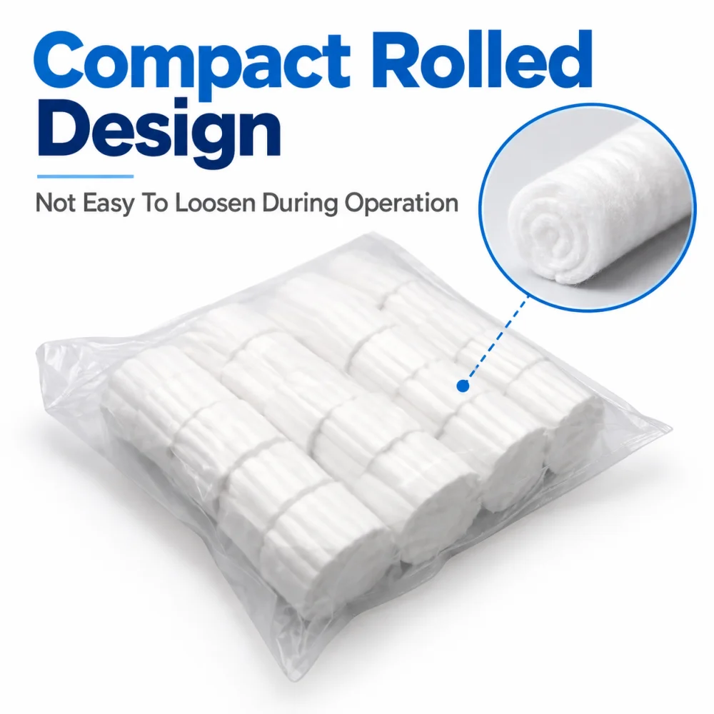 500-2000PCS Dental Medical Surgical Cotton Rolls Tooth Gem Cotton Roll Dentist Supplies Teeth Whitening Dental Materials