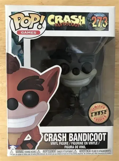 FUNKO POP Games Crash Bandicoot Biker Outfit 275 #    Crash Bandicoot Chase Grey 273 #   Figura de Vinilo Exclusiva, Modelo de Juguete para Niños