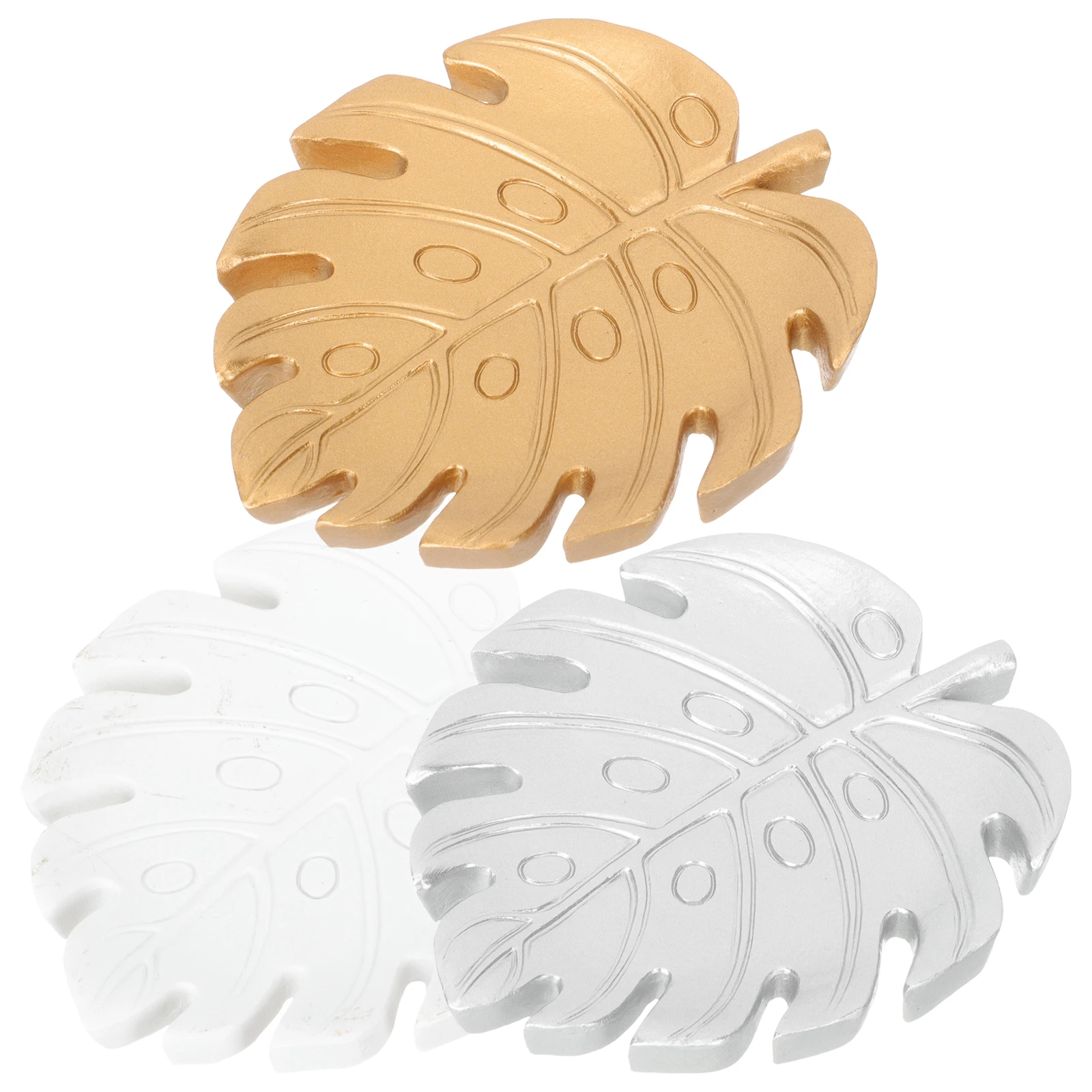 

3pcs Resin Jewelry Dish Leaf Shape Trinket Tray Storage Holder Decorative Plate Ring Necklace Display Tray Coaster