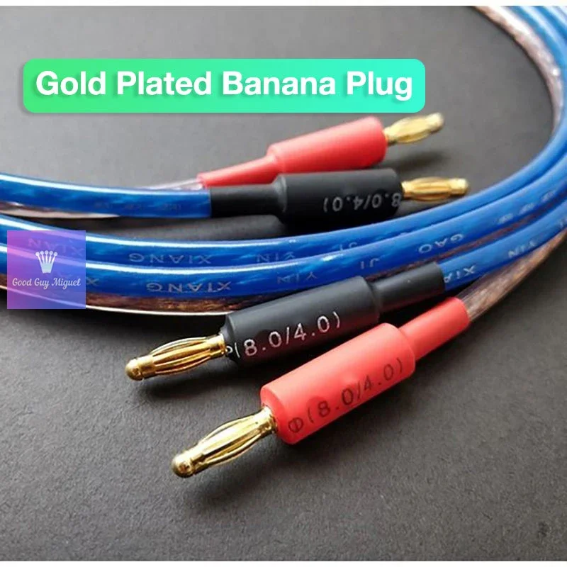 LOCONAQ CE0289 Kabel głośnikowy z wtyczką bananową do głośników i wzmacniacza 300-rdzeniowy kabel głośnikowy Hi Fi do audiofilskiego przewodu