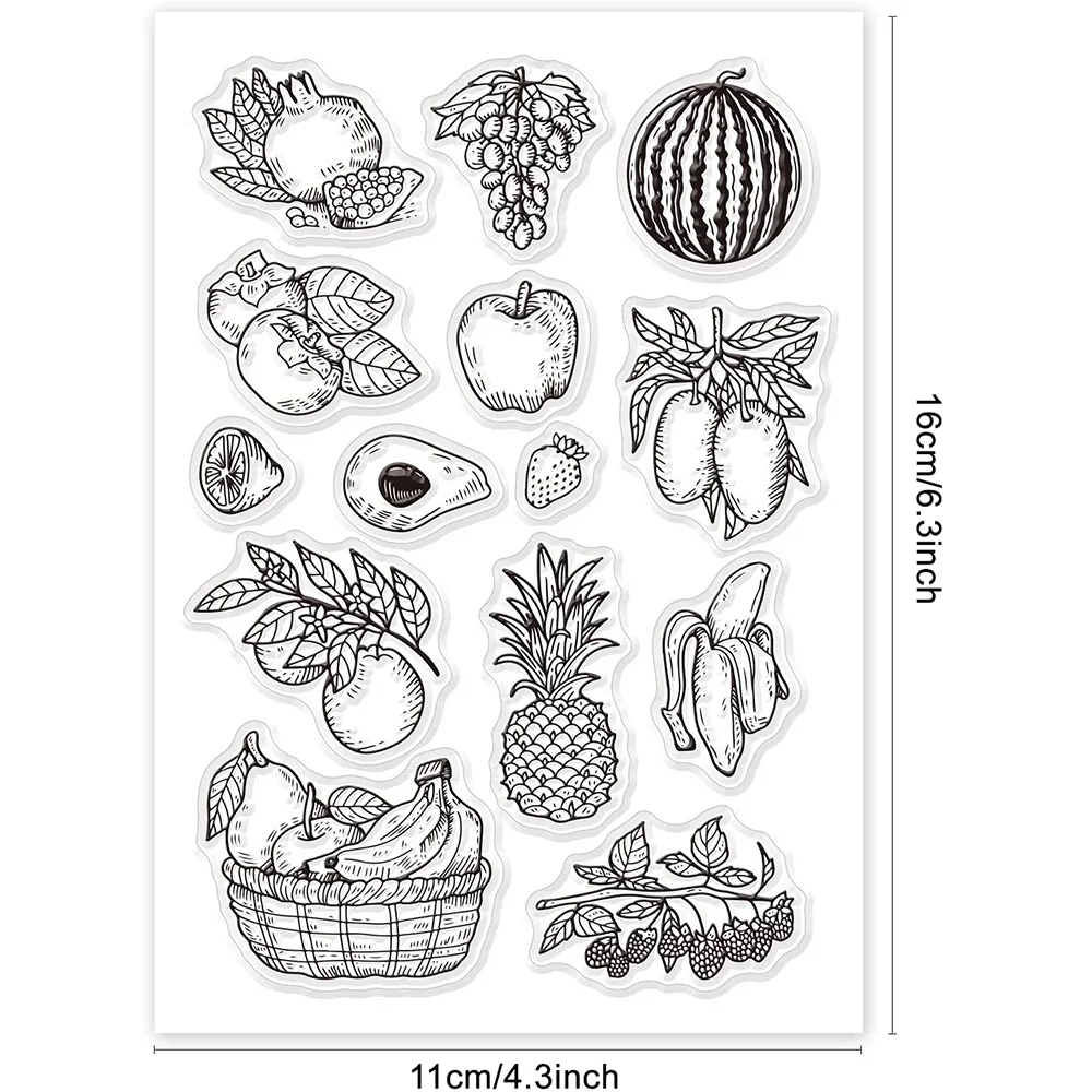 Spring Summer Fruits Clear Stamps Watermelon banana Transparent Silicone Stamp Seal for DIY Scrapbooking Card Making Decoration