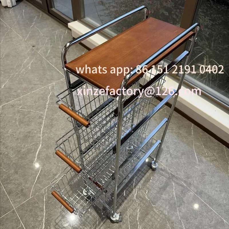 

Customizable Compact Drawer-Style Kitchen Storage Rack with Multi-Tiered Movable Trolley