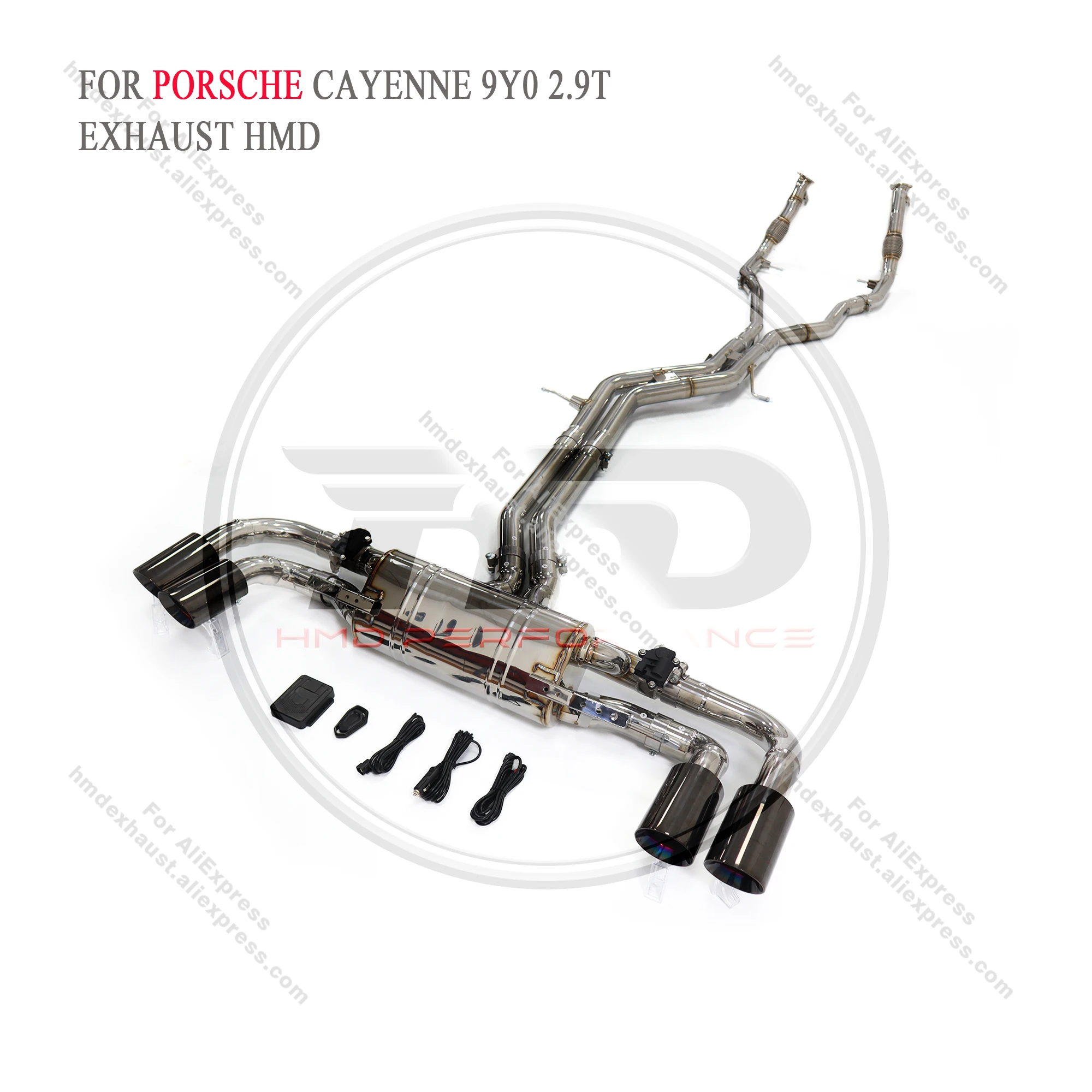 HMD  Exhaust System for Porsche cayenne 9Y0 2.9T Full Exhaust Performance Stainless Steel Valve Muffler Pipe Car Accessories