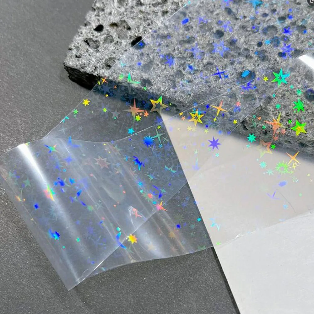 10 Rollen klare Laser-Aurora-Nagelfolien-Aufkleber, schillerndes holografisches Glas, Fragment-Transferfolien-Abziehbilder, 4 x 50 cm, Nageldekoration – Detail 4
