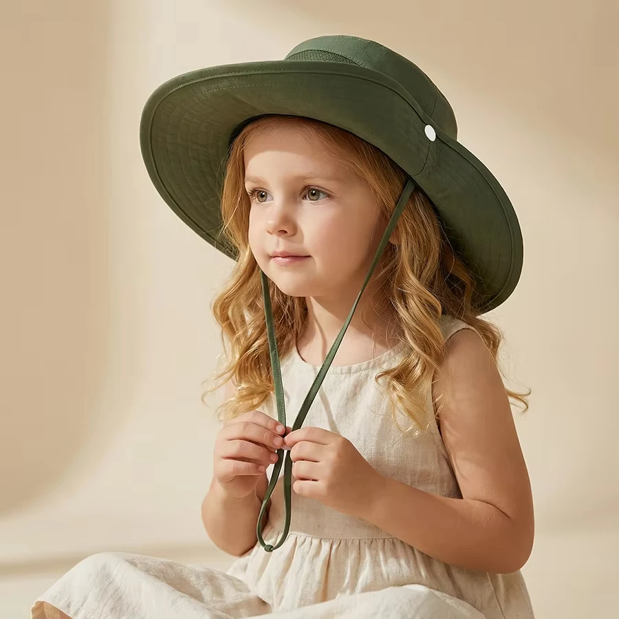 Children's Fisherman Hat - Summer Outdoor Sun Protection UV Blocking Sun Hat with Mesh Screen, Breathable and Drying Fast Sun Ha