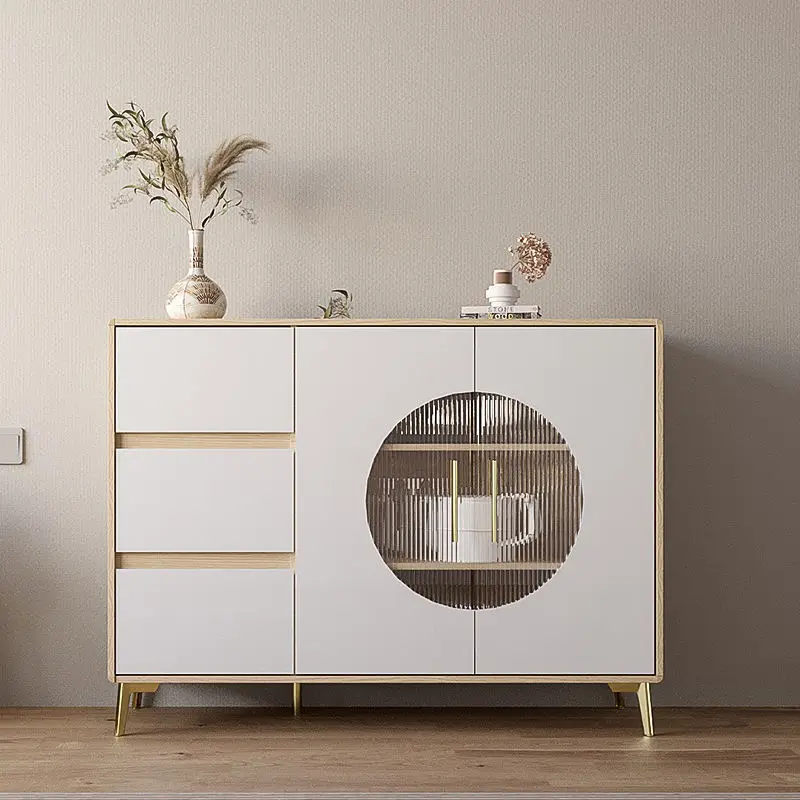 

Solid wood sideboard large-capacity living room storage modern simple sideboard multifunctional tea cabinet against the wall