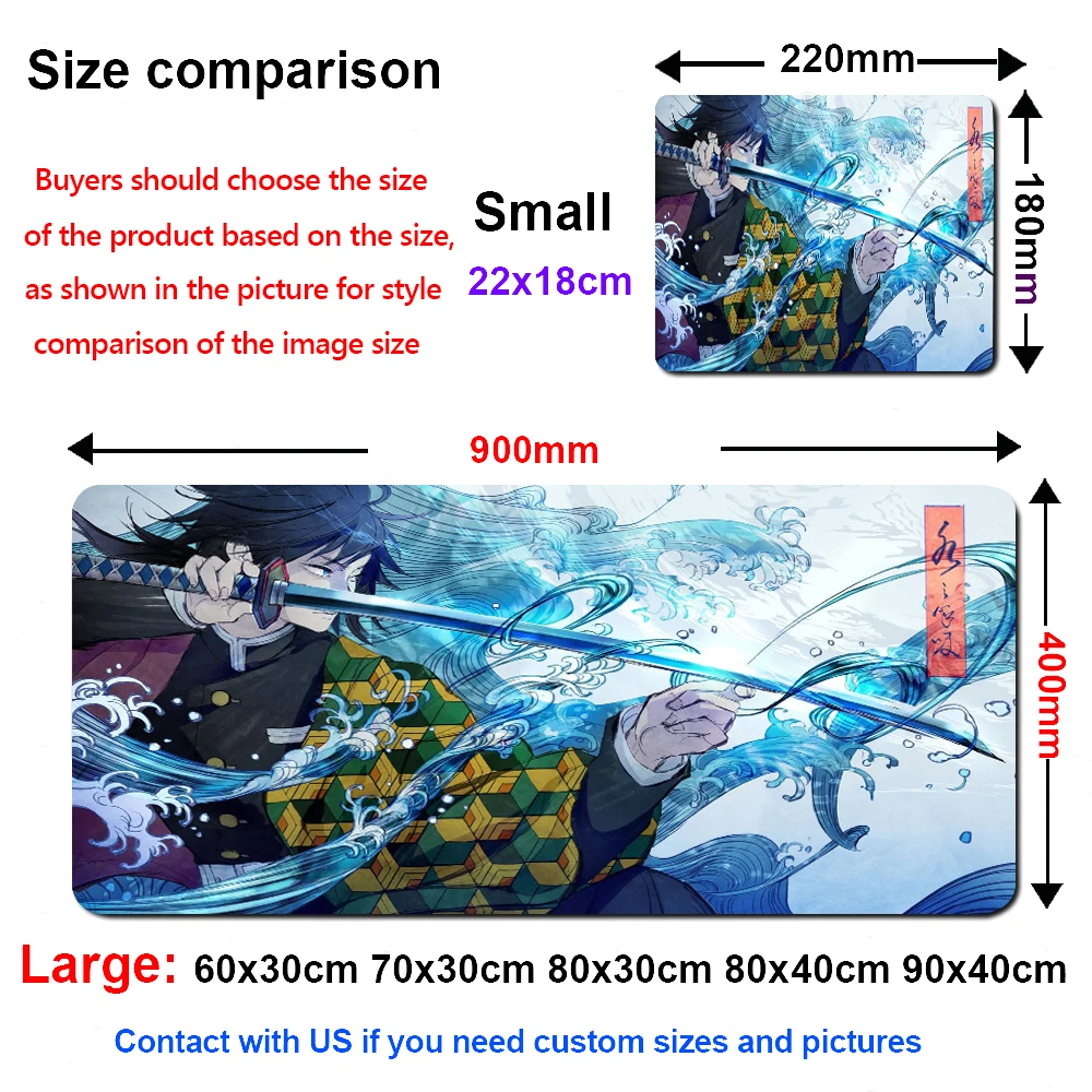 Anime Demon Slayer Kimetsu No Yaiba Gaming HD Print Mouse Pad Non-Slip Rubber Gamer Mouse Mat Game Carpet Computer Mousepad