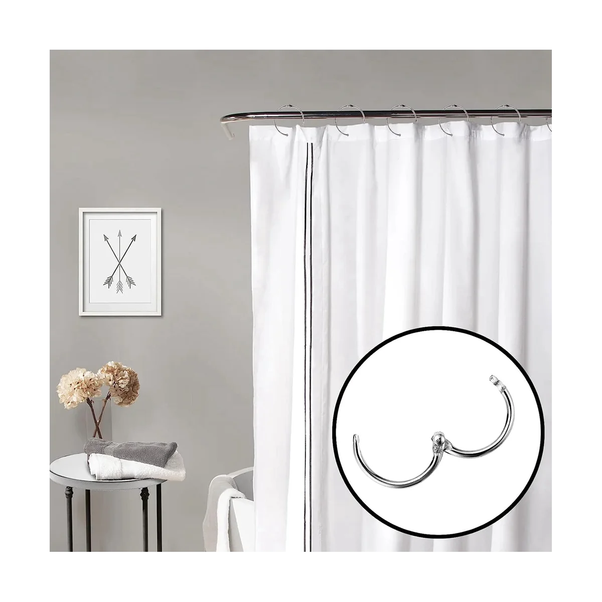 2นิ้ว50แพ็คแหวนใบหลวม, แหวนเหล็กชุบนิกเกิล, พวงกุญแจ, แหวนโลหะ