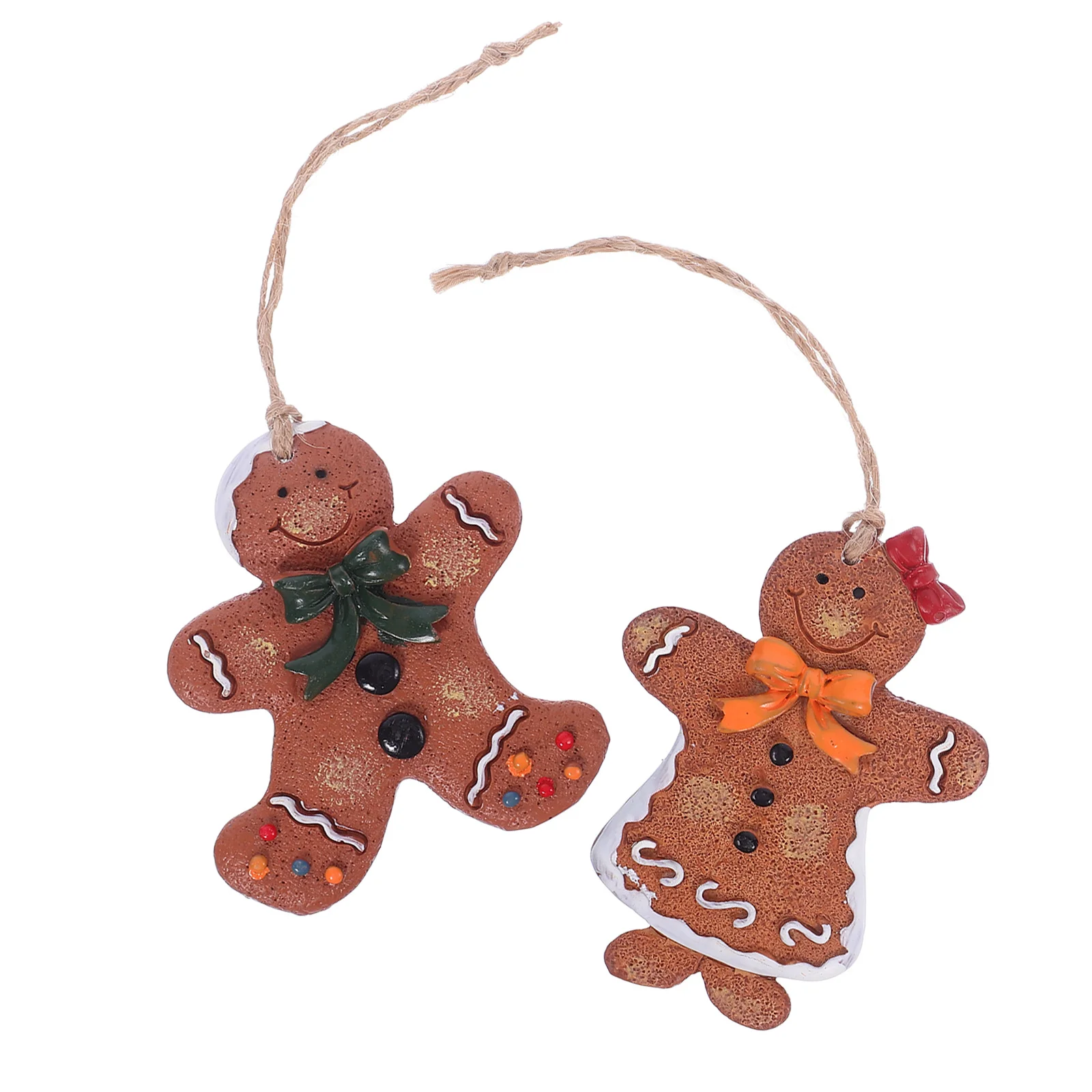 

2Pcs Christmas Tree Gingerbread Man Hanging Ornaments Xmas Holiday Party Decoration Home Festive Decor Xmas Tree Decor