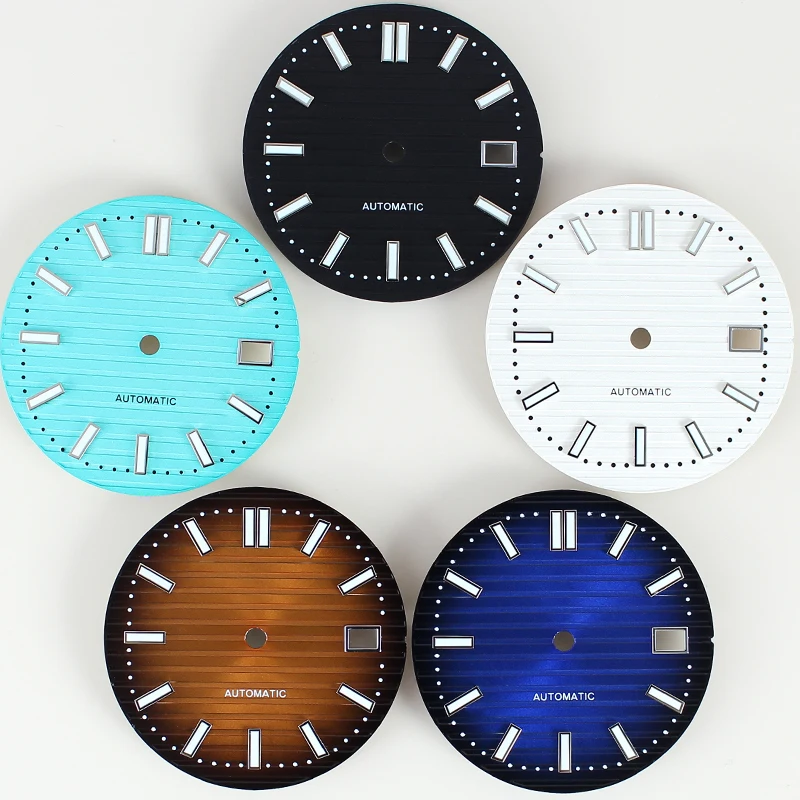 Image of 9015 grün leuchtendes 30 mm Zifferblatt für Mod Ultradünnes Nautilus-Gehäuse für Miyota 9015 Uhrwerk Uhren Zubehör Reparaturteile