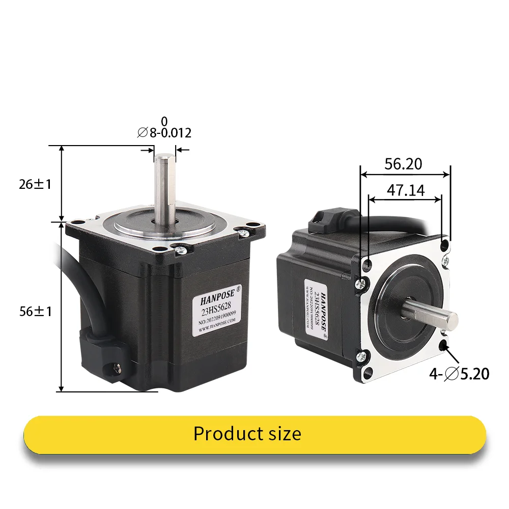 Straight out 1M NEMA 23 Stepper Motor 23HS5628 56mm 2.8A 126N.Cm  for CNC Router Engraving Milling Machine