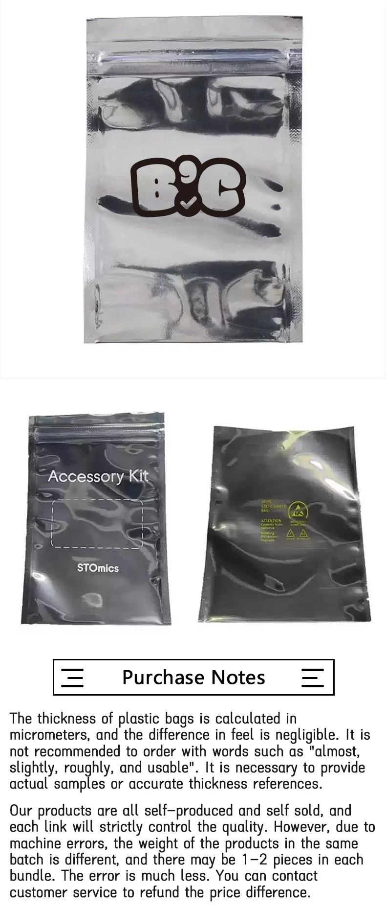 100 Ziplock-Beutel für Motherboards, Grafikkarten, elektronische Produkte, Handyhüllen, Verpackungsbeutel, antistatische Beutel, mit individuellem Logo – Detail 5