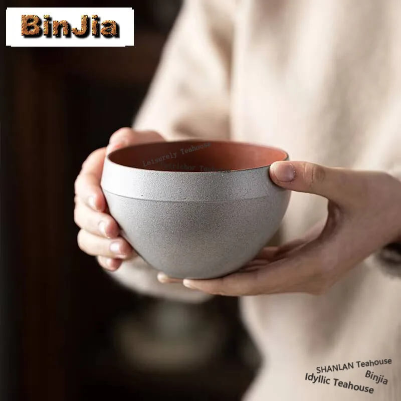 

Чаша для мытья кистей для каллиграфии и чая из грубой серой керамики ручной работы, 400 мл, Jianshui, класса люкс, для домашнего использования, украшение для чайных наборов Chaxi
