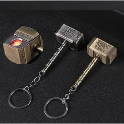 Creative Zinc Alloy Keychain Windproof Tungsten Wire Ignition USB Charging Lighter Outdoor Portable Funny Electric Lighters Gift