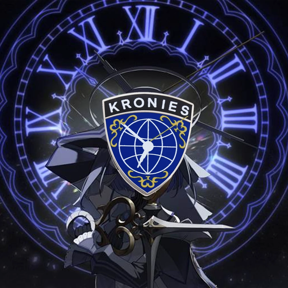 وحدة المراقبة الدائمة Kronies المينا دبوس Hololive Ouro Kronii شارة شخصية افتراضية الطرفية مجوهرات المشجعين Otaku هدية #1