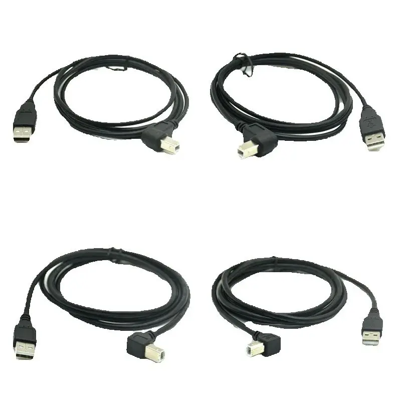 5 м 3 м USB-кабель Высокоскоростной 2,0 A-B штекер 90 градусов прямоугольный кабель для принтера Canon Brother Samsung Hp Epson Шнур 5 футов 1,5 м