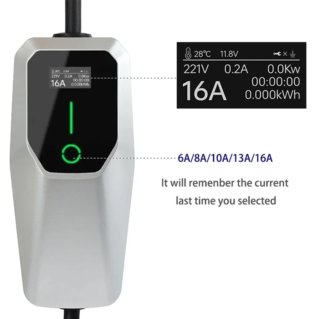 

Type 2 11 KW Electric Car Portable Charger 16A 3Phase EVSE Charging CEE Plug Electric Car Charger Wallbox IEC 62196