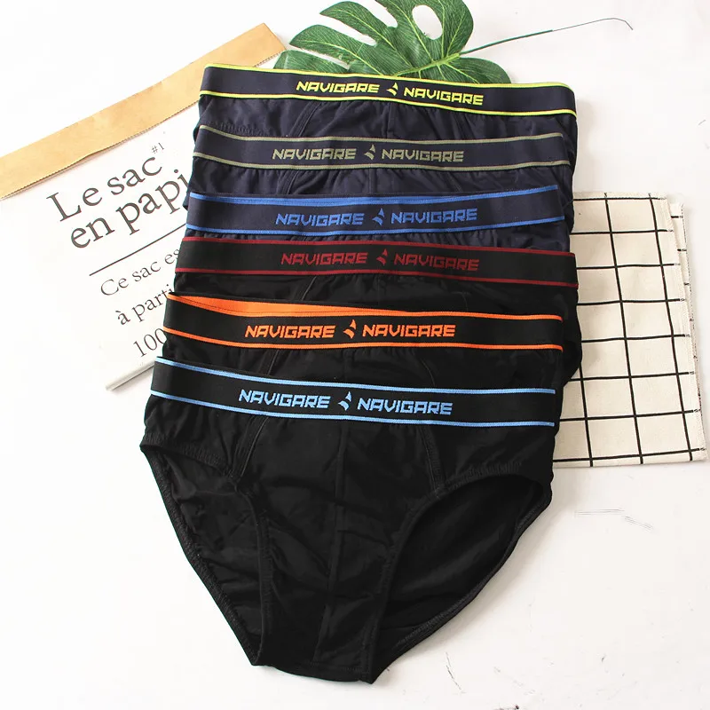 Ropa interior de algodón de alta elasticidad para hombre, pantalones triangulares de cintura baja, calzoncillos cómodos y tra...