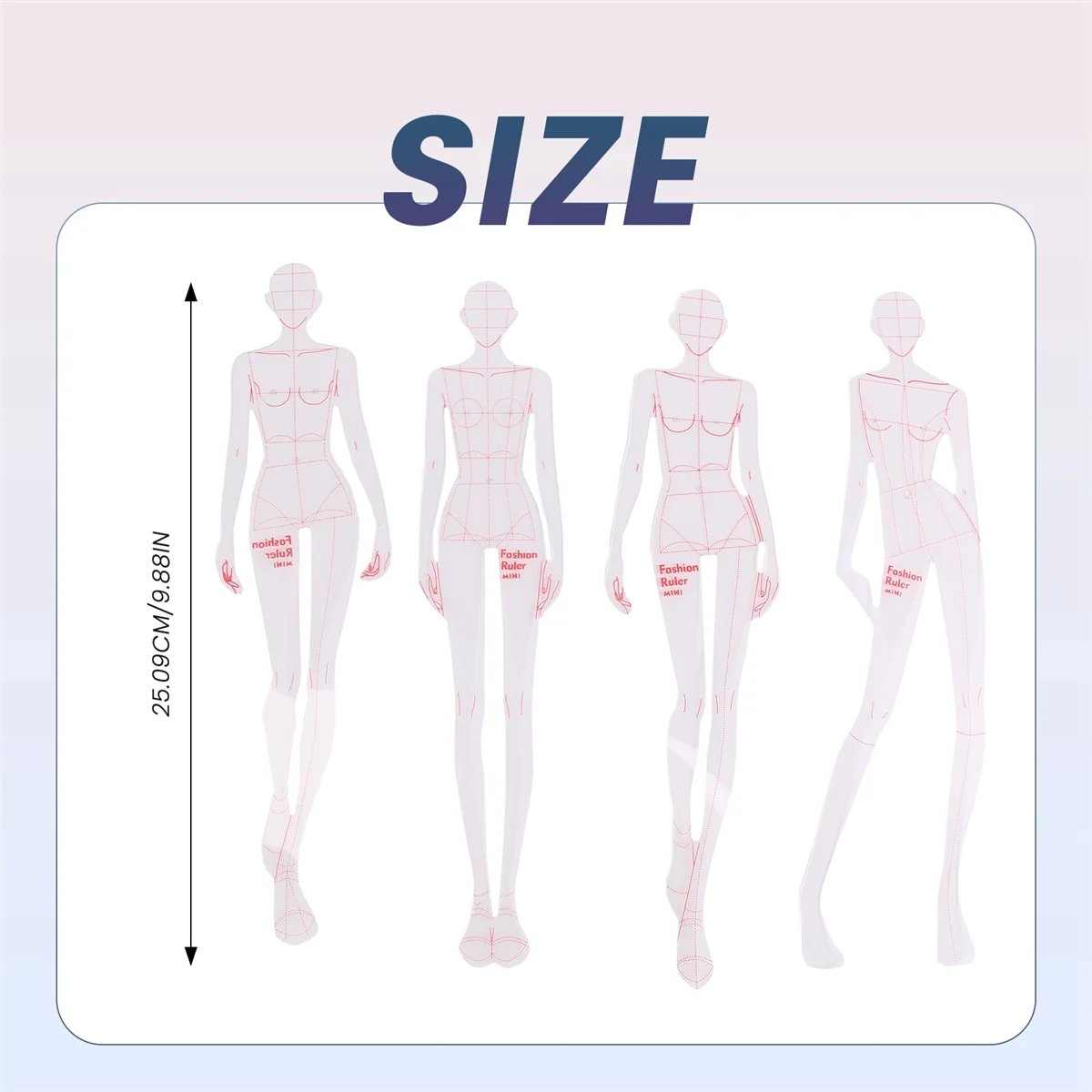 Fashion Illustration Rulers Sketching Templates Ruler Sewing Humanoid Patterns Design Clothing Measuring,Combination