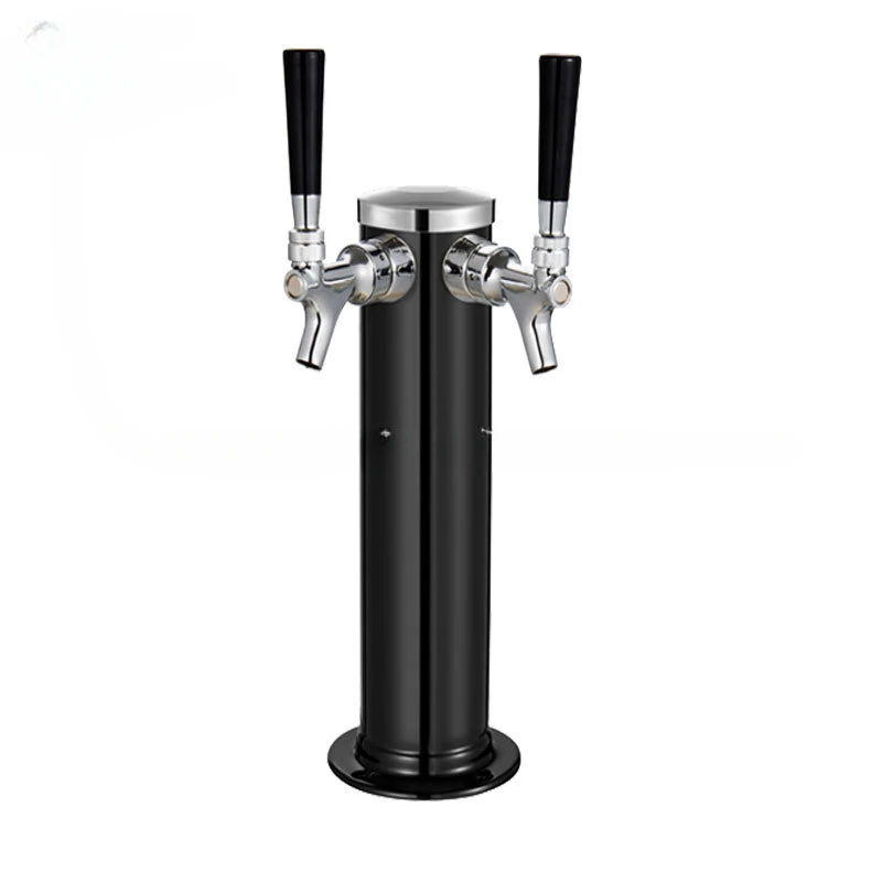 

stainless steel Black plated column beer tower with double taps