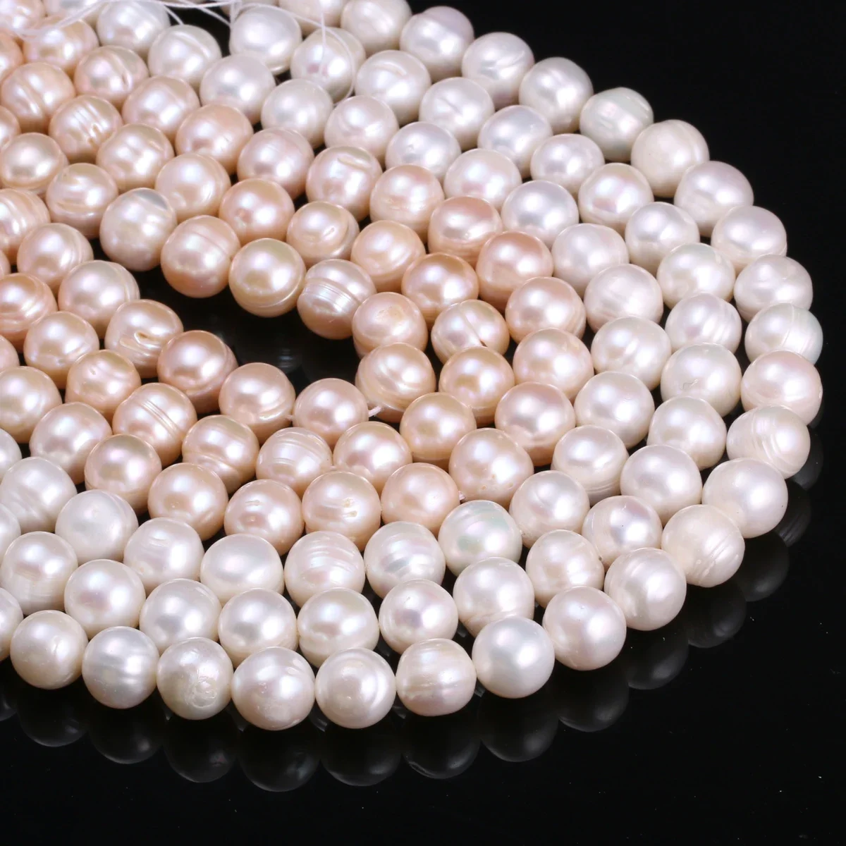 

Natural Freshwater Pearls Cultured Loose isolation Beads Round 100% for Jewelry Making Necklace Bracelet 13 Inches Size 11-12mm