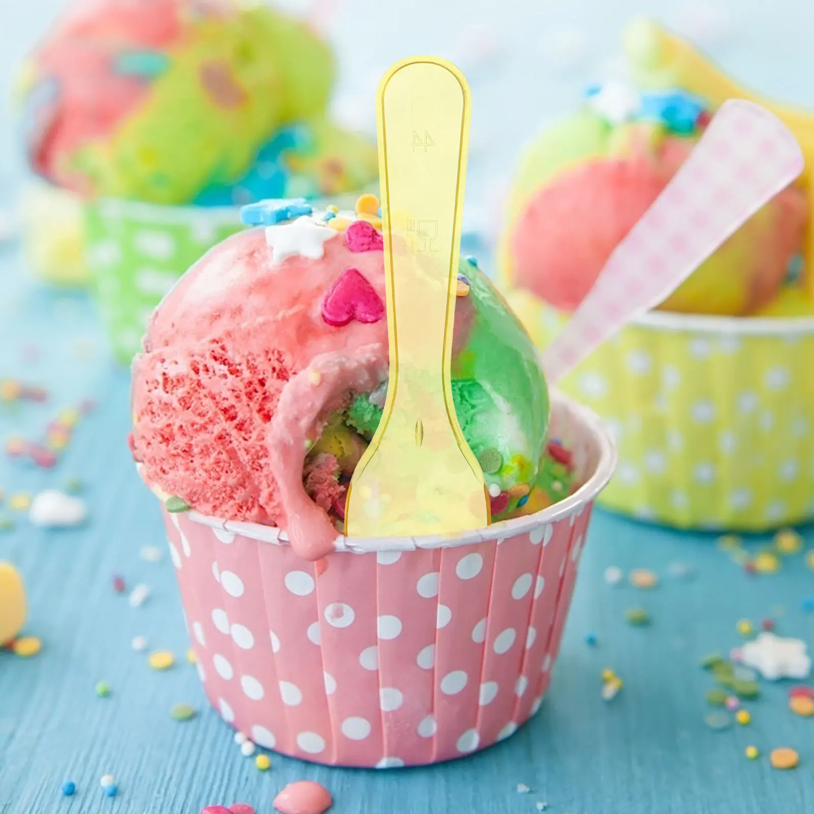 

Одноразовые ложки, пластиковые биоразлагаемые для пикника на открытом воздухе, вечеринок, легкий набор столовых приборов для одноразового использования, оптовый набор